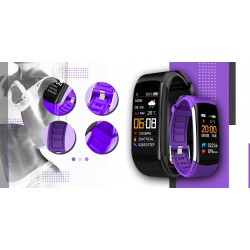 Smartband Giewont Fit&GO Duo GW200-3 - Black + Pasek Flora Violet