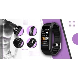 Smartband Giewont Fit&GO Duo GW200-8 - Black + Pasek Touch of Lavender