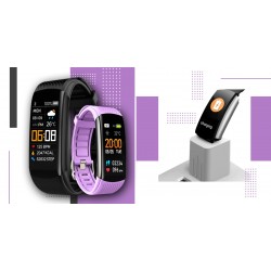 Smartband Giewont Fit&GO Duo GW200-8 - Black + Pasek Touch of Lavender