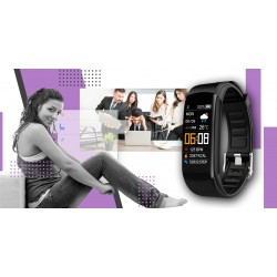 Smartband Giewont Fit&GO Duo GW200-8 - Black + Pasek Touch of Lavender