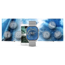 Smartwatch Gravity GT15-9 Czarny Pasek Silikonowy + Srebrna Bransoleta