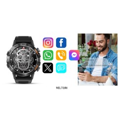 Smartwatch Veltori VT120-1 Czarny Pasek Silikonowy