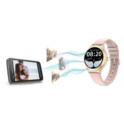 Damski SMARTWATCH G.Rossi SW014G-3 Różowe złoto, Silikonowy pasek