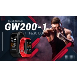 Smartband Giewont Fit&GO Duo GW200-1 - Black + Pasek Alert Red