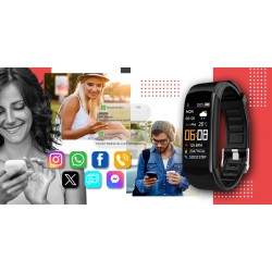 Smartband Giewont Fit&GO Duo GW200-1 - Black + Pasek Alert Red