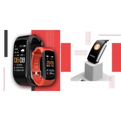 Smartband Giewont Fit&GO Duo GW200-1 - Black + Pasek Alert Red