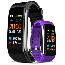 Smartband Giewont Fit&GO Duo GW200-3 - Black + Pasek Flora Violet