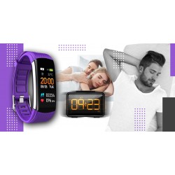 Smartband Giewont Fit&GO Duo GW200-3 - Black + Pasek Flora Violet