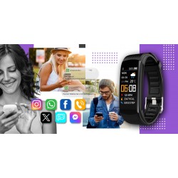 Smartband Giewont Fit&GO Duo GW200-3 - Black + Pasek Flora Violet