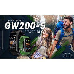 Smartband Giewont Fit&GO Duo GW200-5 - Black + Pasek Go Green