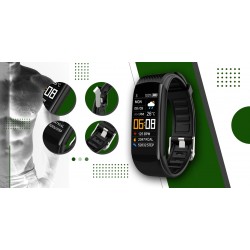 Smartband Giewont Fit&GO Duo GW200-5 - Black + Pasek Go Green