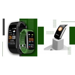 Smartband Giewont Fit&GO Duo GW200-5 - Black + Pasek Go Green