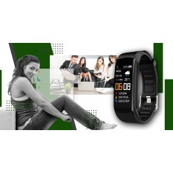 Smartband Giewont Fit&GO Duo GW200-5 - Black + Pasek Go Green