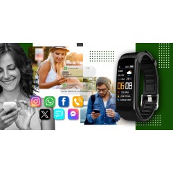 Smartband Giewont Fit&GO Duo GW200-5 - Black + Pasek Go Green