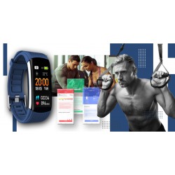 Smartband Giewont Fit&GO Duo GW200-6 - Black + Pasek Smart Navy