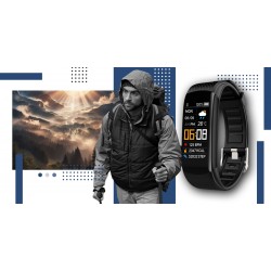 Smartband Giewont Fit&GO Duo GW200-6 - Black + Pasek Smart Navy