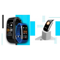 Smartband Giewont Fit&GO Duo GW200-7 - Black + Pasek Sky Blue