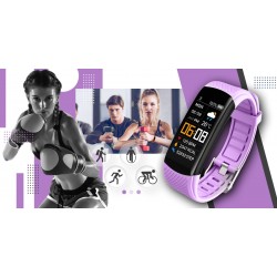 Smartband Giewont Fit&GO Duo GW200-8 - Black + Pasek Touch of Lavender