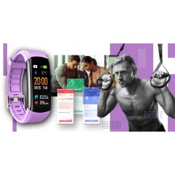 Smartband Giewont Fit&GO Duo GW200-8 - Black + Pasek Touch of Lavender