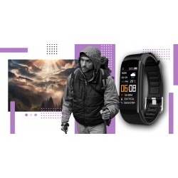 Smartband Giewont Fit&GO Duo GW200-8 - Black + Pasek Touch of Lavender