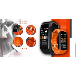 Smartband Giewont Fit&GO Duo GW200-9 - Black + Pasek Orange Power