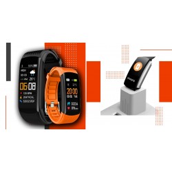 Smartband Giewont Fit&GO Duo GW200-9 - Black + Pasek Orange Power