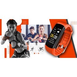 Smartband Giewont Fit&GO Duo GW200-9 - Black + Pasek Orange Power