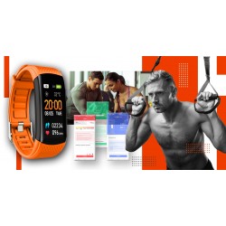 Smartband Giewont Fit&GO Duo GW200-9 - Black + Pasek Orange Power