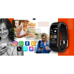 Smartband Giewont Fit&GO Duo GW200-9 - Black + Pasek Orange Power