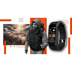 Smartband Giewont Fit&GO Duo GW200-9 - Black + Pasek Orange Power