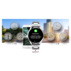 Smartwatch Giewont Vertex SmartCall GW450-5 Silver/Carbon Leather