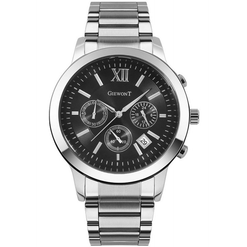 Zegarek Męski Giewont Apex Chrono GW6480-1 Chronograf Silver/Black