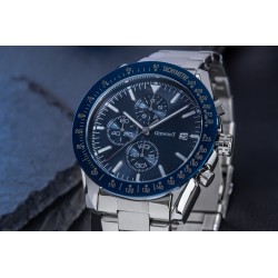 Zegarek Męski Giewont PrimeChrono GW8620-2 Chronograf Silver/Blue