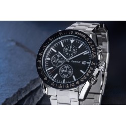 Zegarek Męski Giewont PrimeChrono GW8620-1 Chronograf Silver/Black