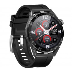 Smartwatch  Rubicon RNCE88-1 Czarny- Czarny Pasek Silikonowy + Czarny Pasek Skórzany