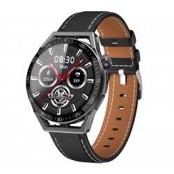 Smartwatch  Rubicon RNCE88-1 Czarny- Czarny Pasek Silikonowy + Czarny Pasek Skórzany