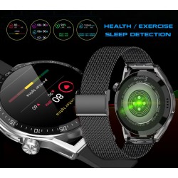 Smartwatch  Rubicon RNCE88-1 Czarny- Czarny Pasek Silikonowy + Czarny Pasek Skórzany