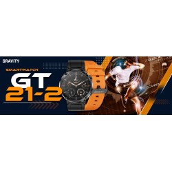 Smartwatch Gravity GT21-2 + Pomarańczowy Pasek Silikonowy