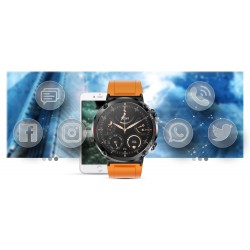 Smartwatch Gravity GT21-2 + Pomarańczowy Pasek Silikonowy