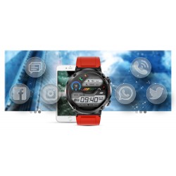 Smartwatch Gravity GT21-6 + Czerwony Pasek Silikonowy