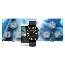 Smartwatch Gravity GT15-1 Czarny Pasek Silikonowy + Czarna Bransoleta