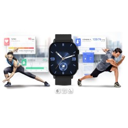 Smartwatch Gravity GT15-1 Czarny Pasek Silikonowy + Czarna Bransoleta