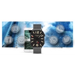 Smartwatch Gravity GT15-4 Niebieski Pasek Silikonowy + Tytanowa Bransoleta