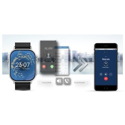 Smartwatch Gravity GT15-9 Czarny Pasek Silikonowy + Srebrna Bransoleta