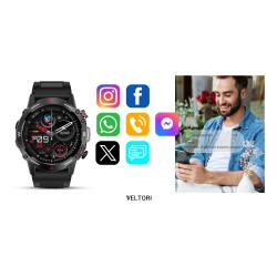 Smartwatch Veltori VT110-1 Czarny Pasek Silikonowy