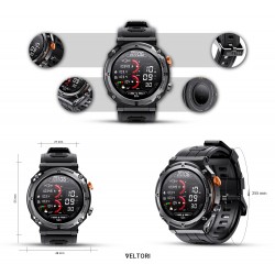 Smartwatch Veltori VT130-1 Czarny Pasek Silikonowy