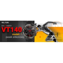 Smartwatch Veltori VT140-1 Czarny Pasek Silikonowy