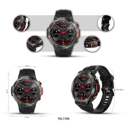 Smartwatch Veltori VT140-1 Czarny Pasek Silikonowy