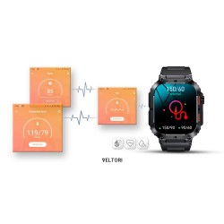 Smartwatch Veltori VT200-1 Czarny Pasek Silikonowy