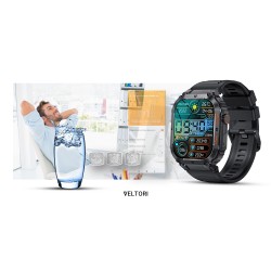 Smartwatch Veltori VT200-1 Czarny Pasek Silikonowy